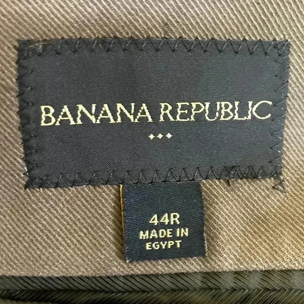 Banana Republic Mens Vintage Y2K Cotton Two Button Blazer Jacket 44R Gray SP EXC
